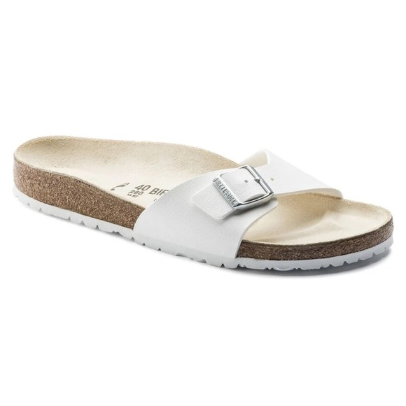Birkenstock women’s White Birko-Flor Madrid one strap Summer spring Sandals 40 - Picture 1 of 9